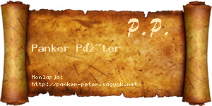 Panker Péter névjegykártya